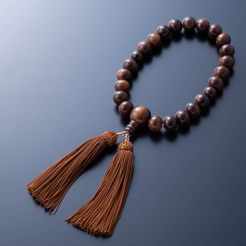 [Hasegawa of Buddhist Altar] Prayer Beads Sandalwood Human Silk Head Tassel 22 Balls Made In Japan Juzu Can Be Used by Any Denomination for Men