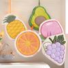 Coral Velvet Hanging Fruit Hand Towel Simplicity Household Creative Cartoon Fruit Towel Not Drop Hair Soft Thick Absorbent Towel