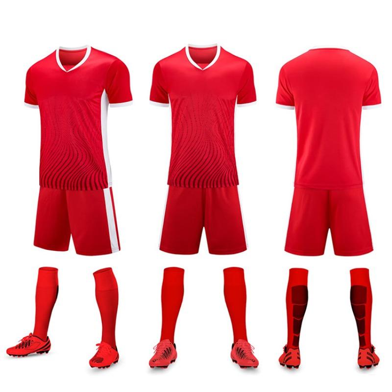 Football Jersey Set Men'S Game Sports Jersey Adult Primary School Students Children'S Training Jersey Short-Sleeved Jersey Quick-Drying
