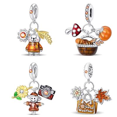 Charms Plata Straw Bear Pendant Copper Colors For Charms Copper Colors Original Bracelet For Jewelry Making