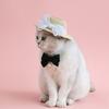 Small Pet Straw Hat Spring Summer Camping Photography Dogs Straw Hat Elegant Style Outdoor Sun Hat for Dogs and Cats