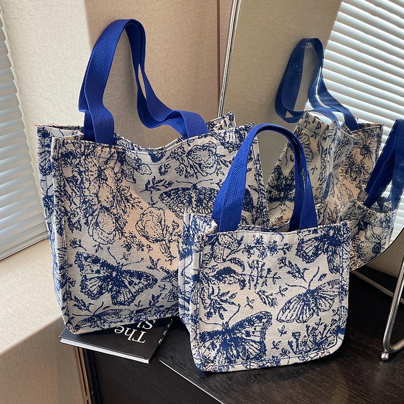 Borsa a mano monospalla di grande capacità per donna Nuova borsa di tela per donna Ins Borsa tote versatile da shopping e per il pendolarismo per donna