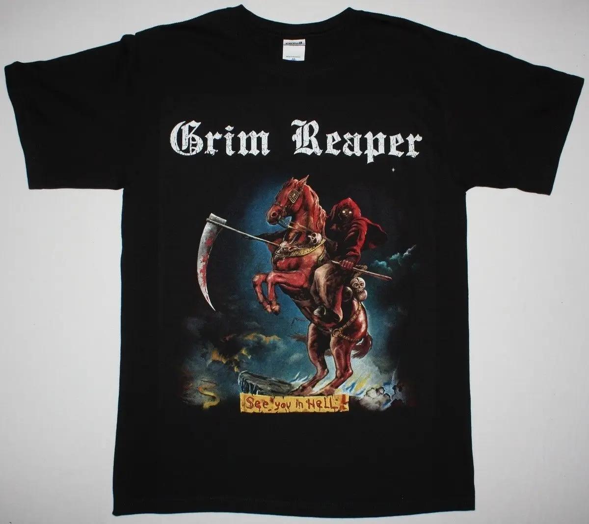 Grim Reaper See You in Hell T-Shirt 100% Cotton O-Neck Summer Short Sleeve Casual Mens T-shirt Size S-3XL S