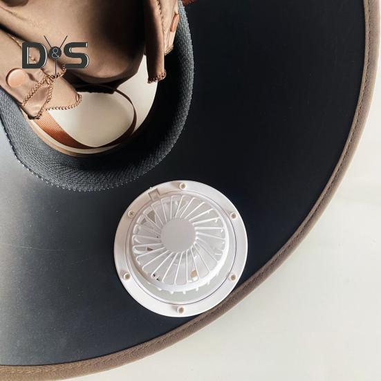 Sluneční klobouk se širokou krempou s vestavěným ventilátorem Letní venkovní slaměný kšilt s ventilátorem na solární/USB napájení pro kempování, rybaření, turistiku
