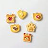 10Pcs Heart Bear Cat Animal Toast Bread Shape Charms Resin Claws Food Pendant For DIY Earring Necklace Keychain Jewelry Making