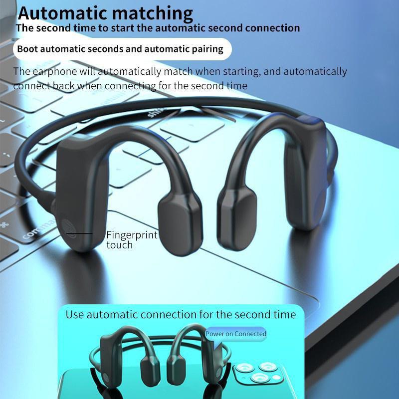 Bone Conduction Headphones Bluetooth Wireless Sports Earphone Waterproof Headset Stereo Hands-free with HD Microphone