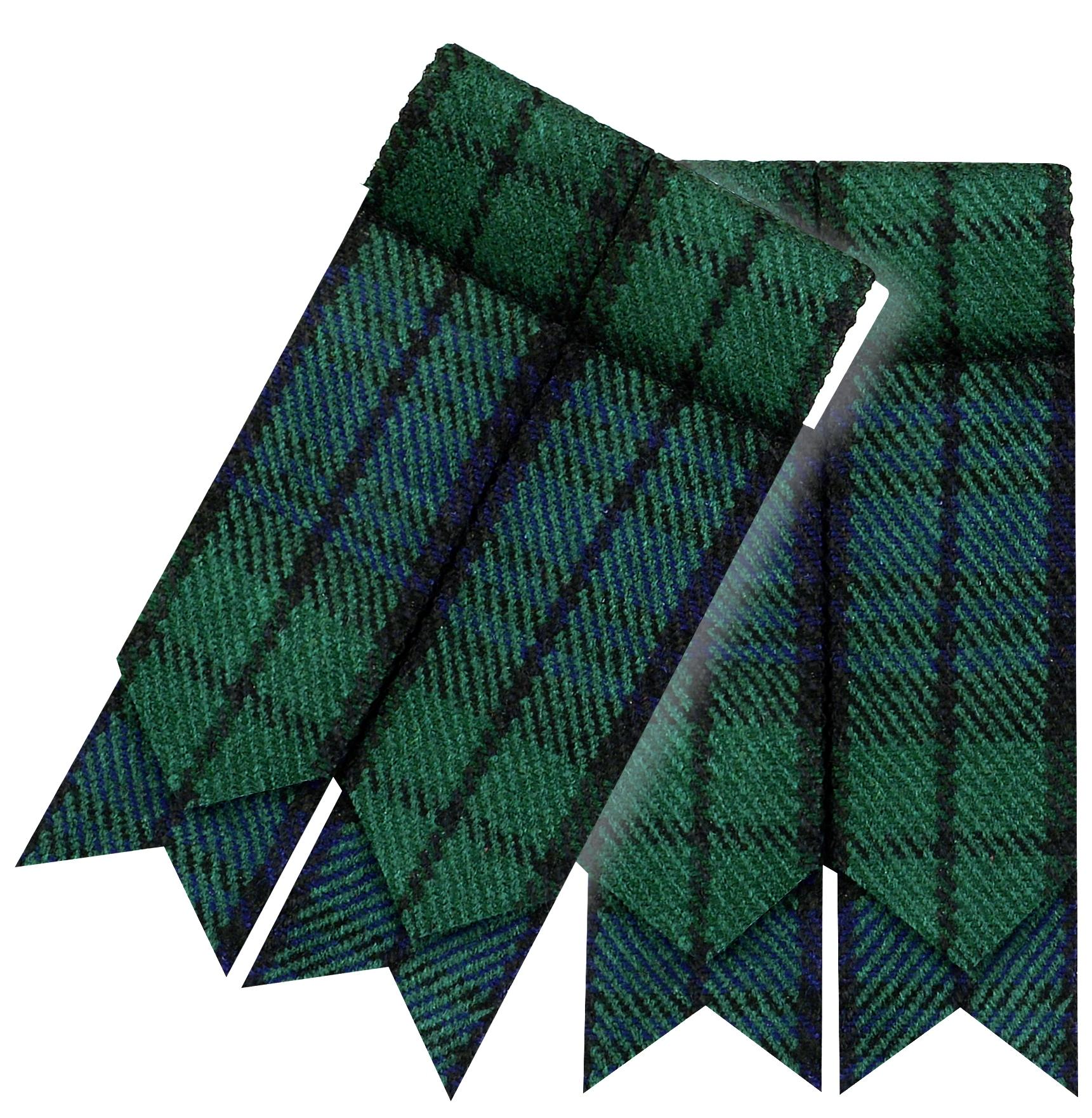 

HM Highland Kilt Hose Sock Flashings Garter Flashes tartan Pattern One size зелёный