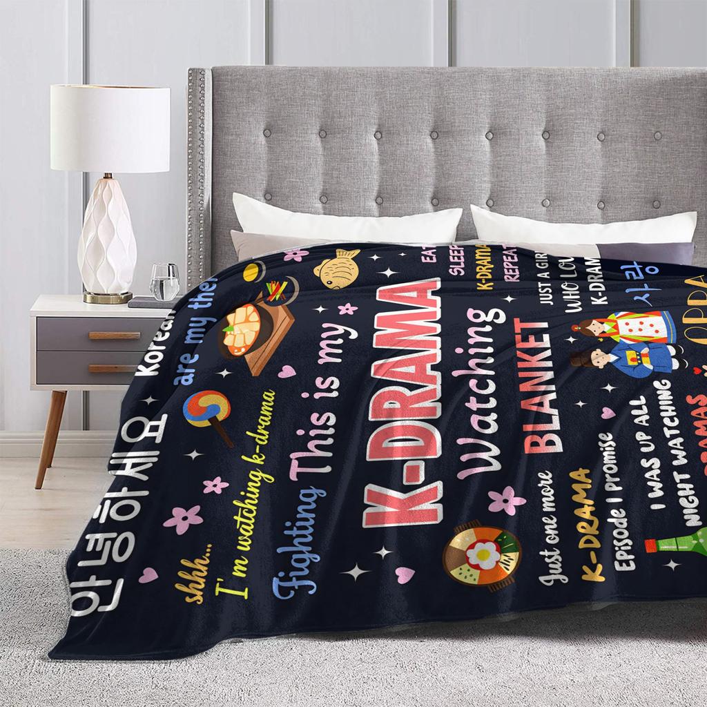 K-Drama K Pop Korean Blanket Quality Super Warm Throw Blanket Winter Child Home Decor Funny Bedspread