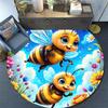1pc Soft, Absorbent & Non Slip Bees In the Flowers Round Rug Soft Circle Rug for Living Room & Bedroom Decor, Chair Mats, and Unforgettable