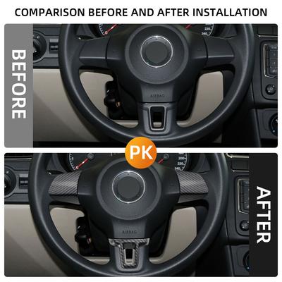 ABS Carbon Fiber Steering Wheel Cover Protective Trim for Volkswagen VW Polo 11-14 Golf 6 2009 - 13 Jetta Touran Bora Caddy Eos