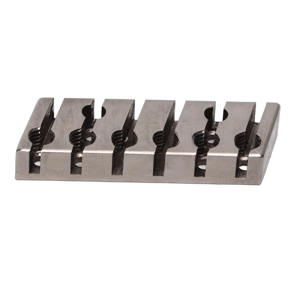 String Locking Nut 42mm Professional Silver Metal 6 String Locking Nut for Headless Electric Guitar