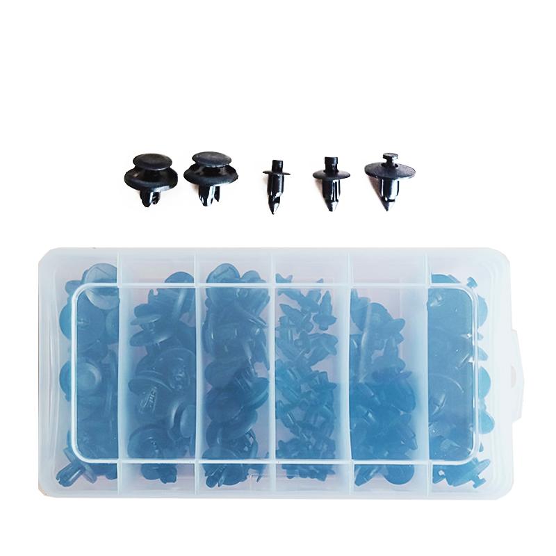 100Pcs Motorcycle ATV Fairing Bolt Bodywork Push Pry Rivets Pin Fastener Kit