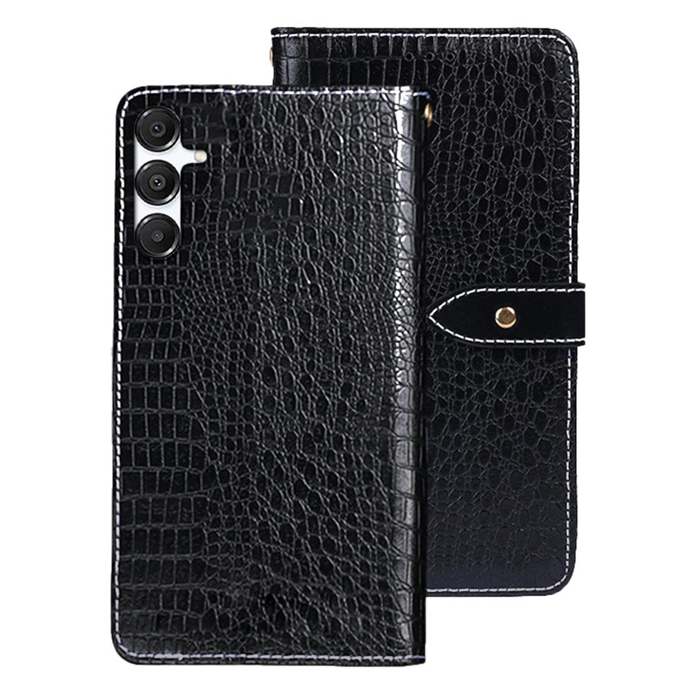 

IDEWEI For Samsung Galaxy A26 5G Case Crocodile Texture PU Leather Flip Phone Cover Black