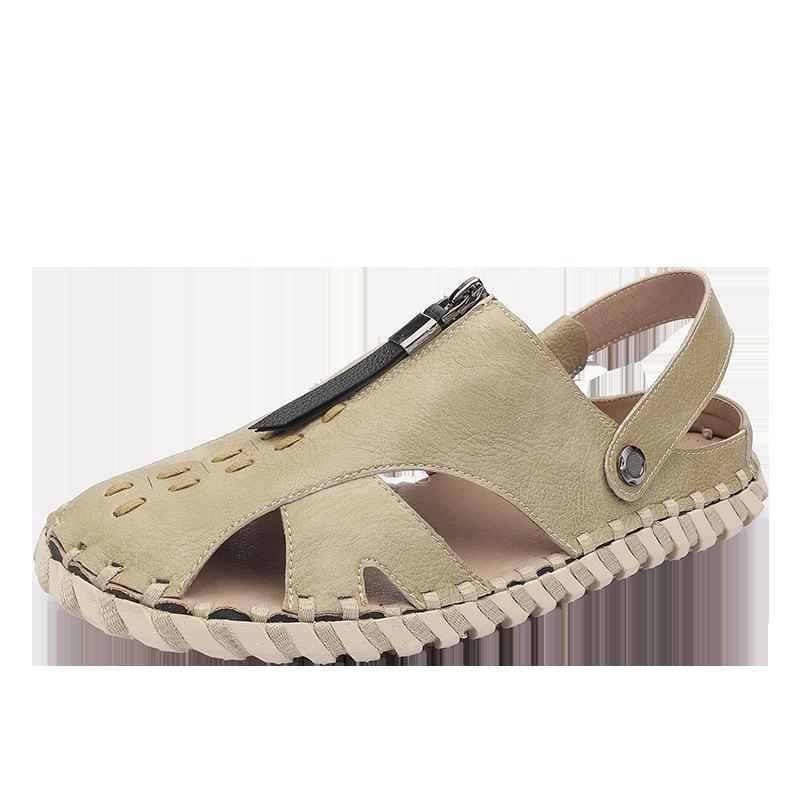 

2025 spring sandals new men s beach shoes trendy men s soft-soled bag head breathable shoes men s semi-Shoes 39 чорний