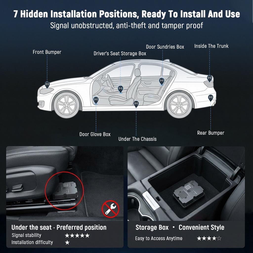 Wanway 4G LTE Magnetic GPS Tracker | 7500mAh Long Standby | Google Maps Traffic Display | Car Asset Locator