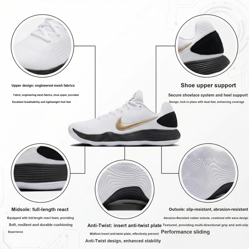 Nike Hyperdunk 2017 Low EP White Metallic Gold Black Men Sneakers HV1793-170