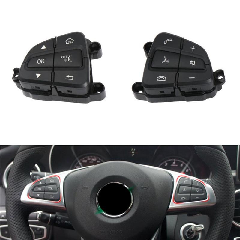 M93K-1 Pair Car Steering Wheel Control Switch Buttons Car Accessories A0999050200 A0999050300 For Mercedes BENZ C GLC Class W205
