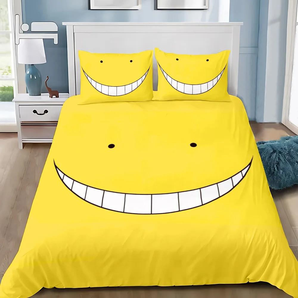Anime Assassination Classroom Bettbezug Kissenbezug Bettwäsche-Set für Kinder Mädchen Jungen Schlafzimmer Geschenk Einzel Doppel Groß