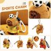 Porte-clés Capybara en Peluche avec Ballon de Football Jouet Animal en Peluche Doux et Clip Durable pour Sac ou Accessoire de Sac à Dos