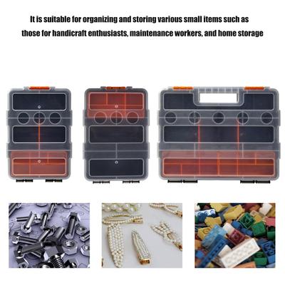 Transparent Plastic Tool Organizer Boxes Adjustable Compartments Secure Latch Ergonomic Handle for Hardware Accessories