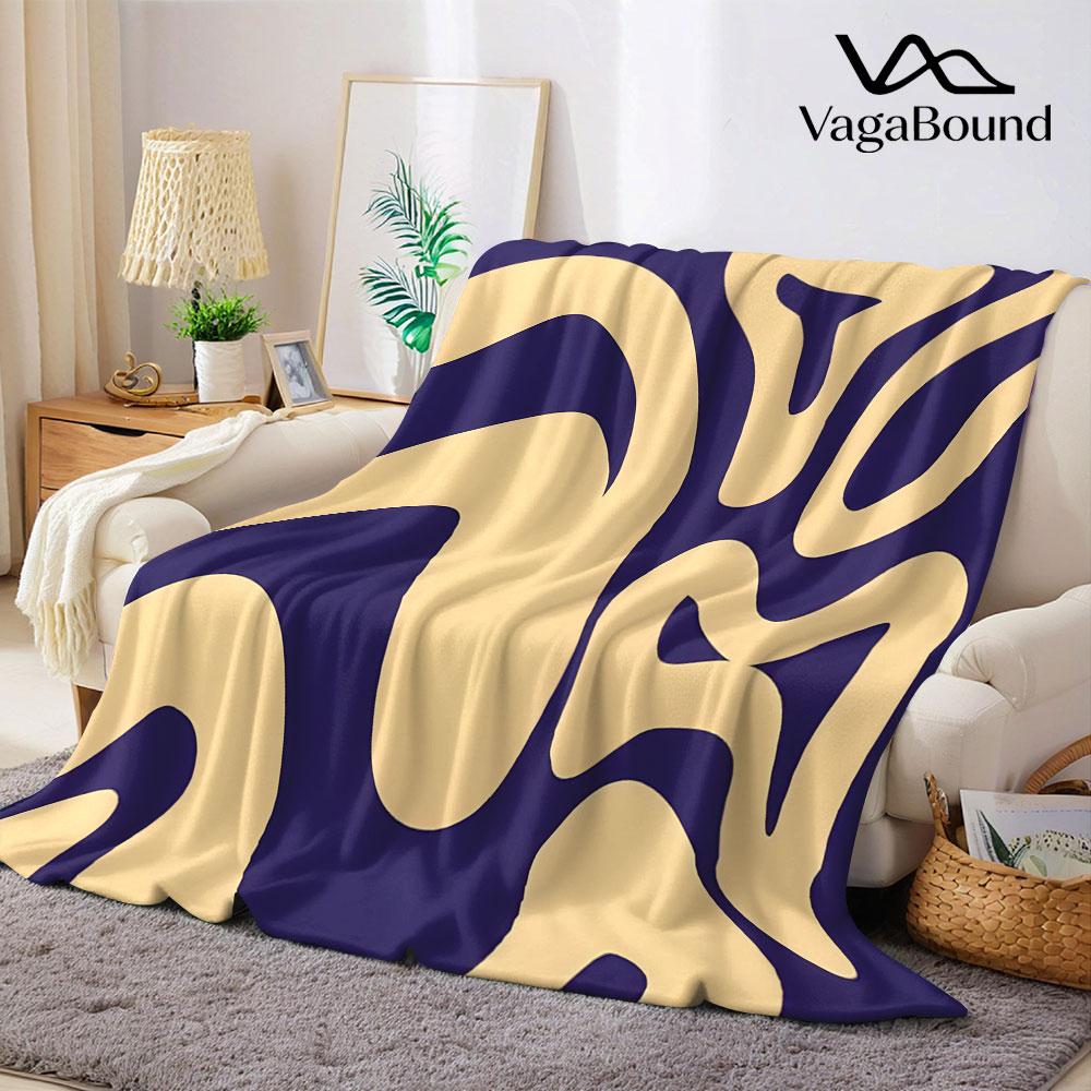 Retro Swirl Flannel Blanket Warm Soft Halloween Christmas Decorative Couch Warm Cozy All-Season Gift