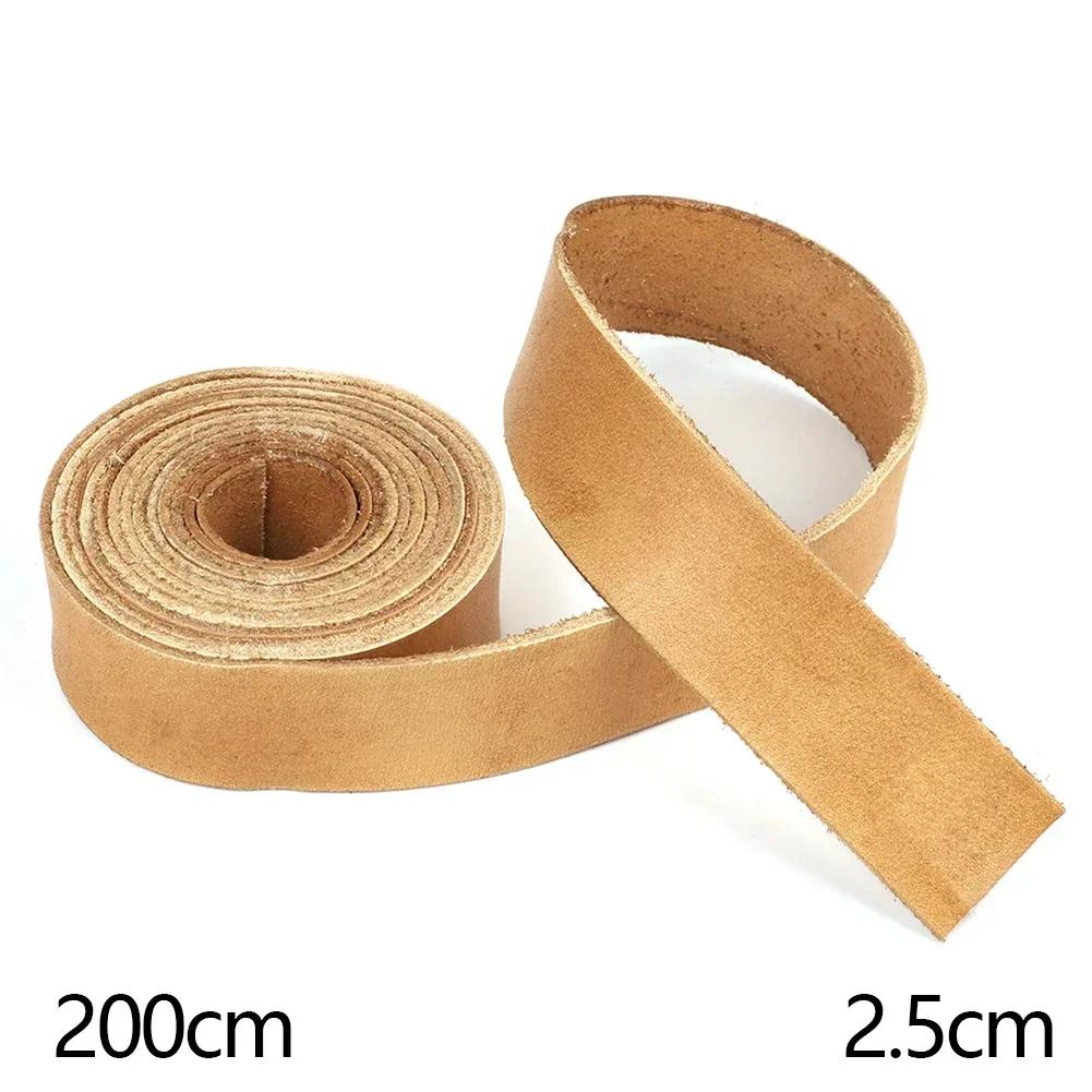 Universal 2Meters Single Sided Flat Cord Genuine Cow Leather Straps Strips DIY Clothing Making Bag Handles Belt Crafts Accessory