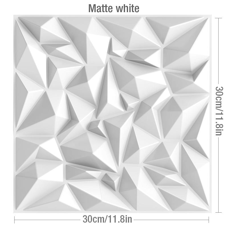 30 x 30 cm, 3D-Kunst-Dekor, 3D-Wandpaneel, Zuschnitt, geometrische Diamanten, geschnitzte Holzfliesen, Klebstoffe, Unterseite, nicht selbstklebender 3D-Wandaufkleber