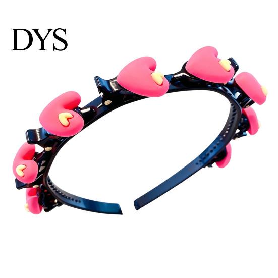Gevlochten Hoofdband met Mini Clips Cartoon voor Meisjes, Schattige Haarband Haaraccessoire Stijlvol Dagelijks Gebruik Styling, Decoratieve Bloem/Fruit/Strik/Hart/Konijn