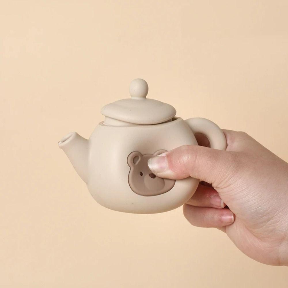 Little Bear Silicone Afternoon Tea Set Early Educational Tea Set Play Toy  Toddlers Girls Boys