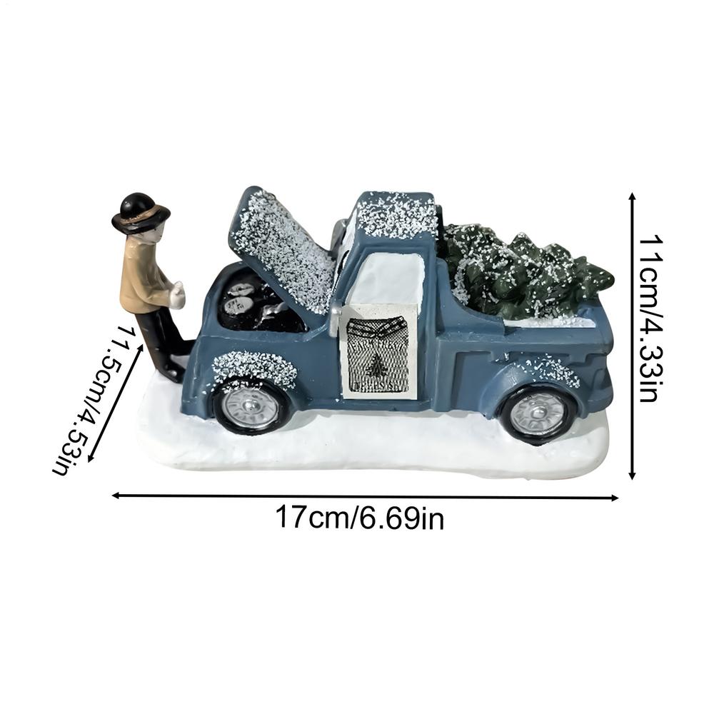Christmas Truck Model Resin Vintage Rustic Car Model Car Christmas Decorations for Holiday Party Offices Home Room Desk Desktop