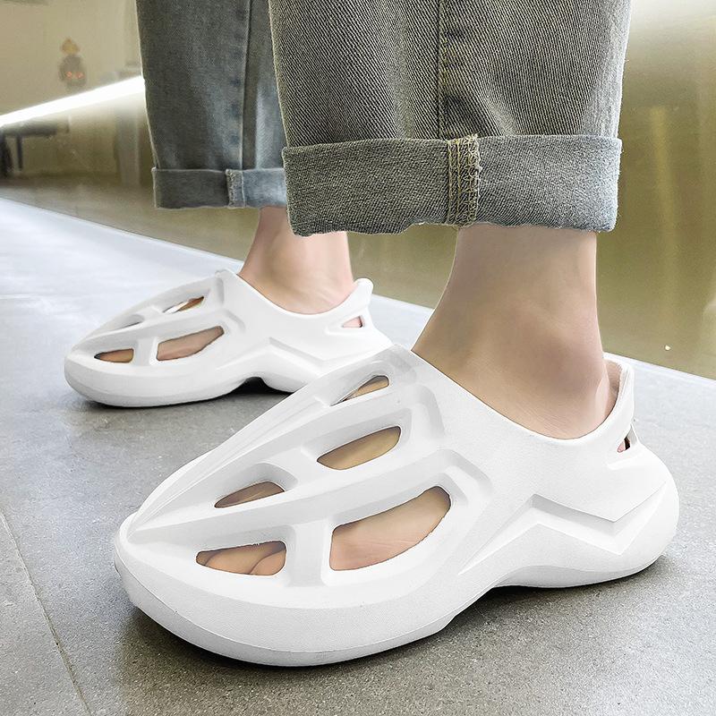 

Пещерная обувь для женщин, сандалии на мягкой подошве для ношения на улице, модные пляжные, домашние, крутые тапочки 36 белый