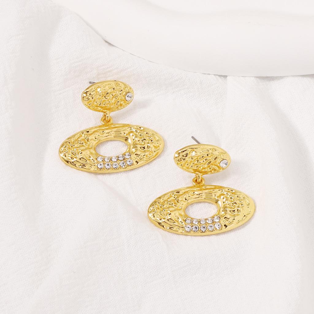 New geometric oval temperament, light luxury, versatile trendy fashion earrings, women