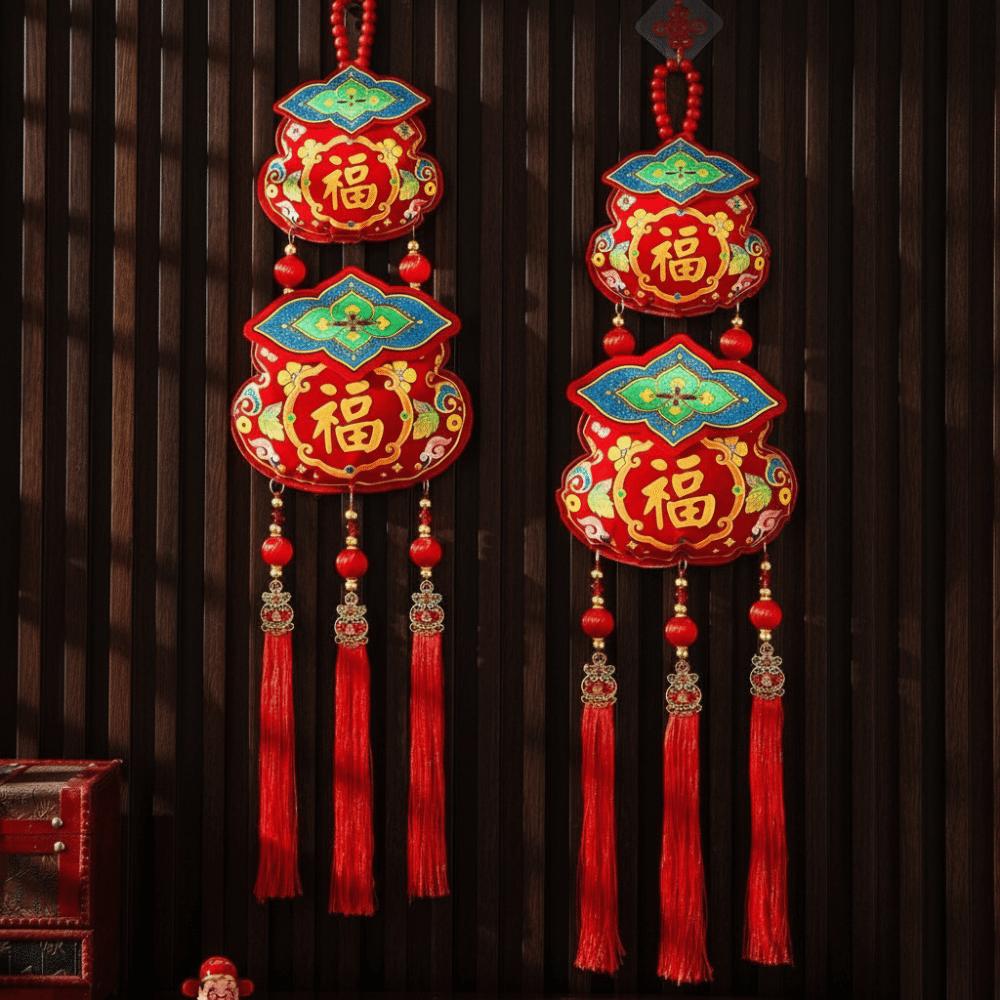 Gold Foil Embossing Festive Ornaments Bell Pendant Year Of The Horse  Living Room