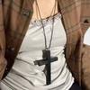 1-3pcs Trendy Cool Punk Gothic Wood Cross Pendant nNecklace for Women Men Vintage Black Hip Hop Y2k Necklace Party Jewelry Gift