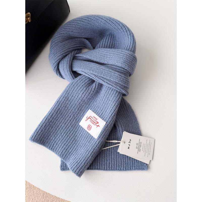 Australian Pure Wool Scarf Women's Autumn and Winter Atmosphere Versatile Warm Knitted Scarf
