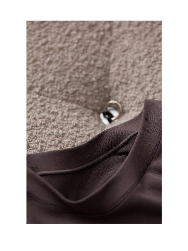 Tangge Women's Long-Sleeve Seamless Mulberry Silk Top - Soft, Elastic, Light, and Warm Round Neck Shirt