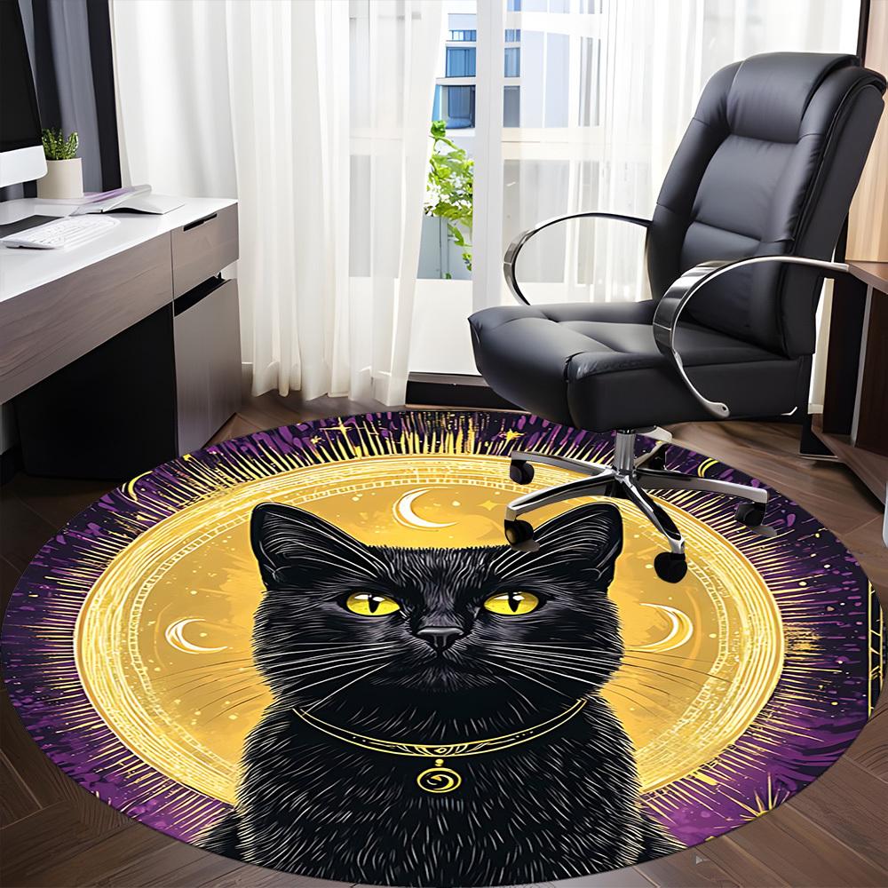1pc Witchcraft Moonlight Office Round Area Rug, Under Office Chairs Bedroom Living Room Home Decor, Room Deco, Available in Various Sizes