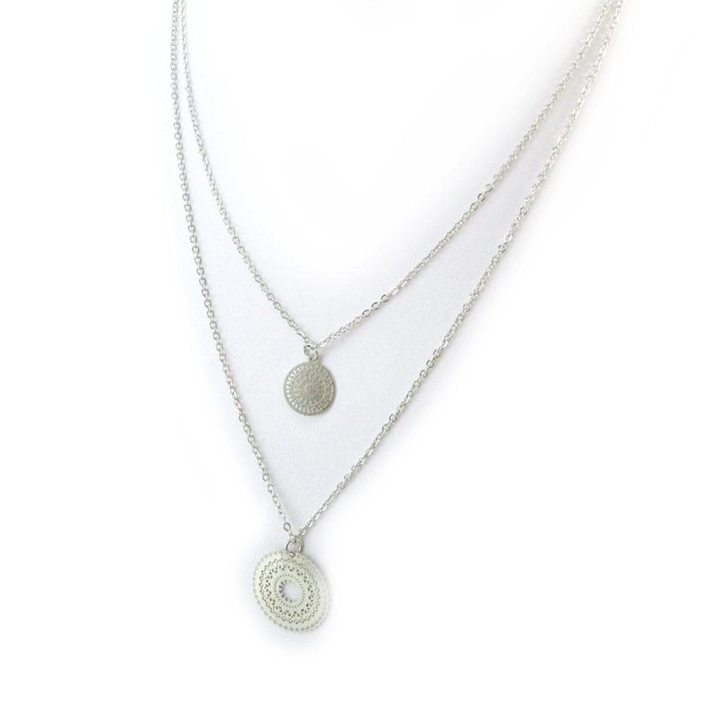 Les Trésors De Lily [N3605] - Silver 'Carmen' Designer Necklace