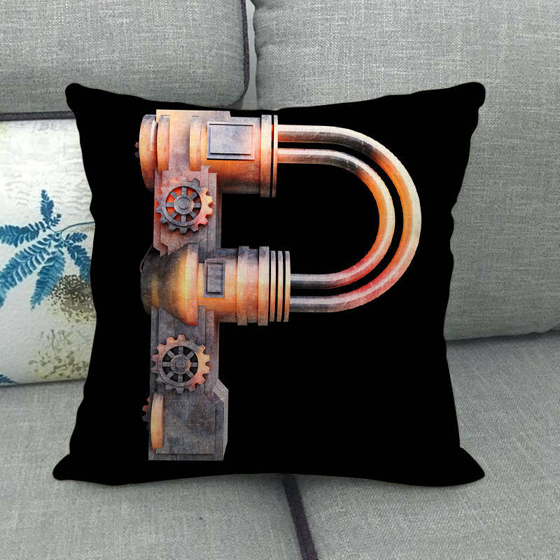 Science fiction style letters Digital printing short plush pillow covers for car sofa office cushion cover home goods
