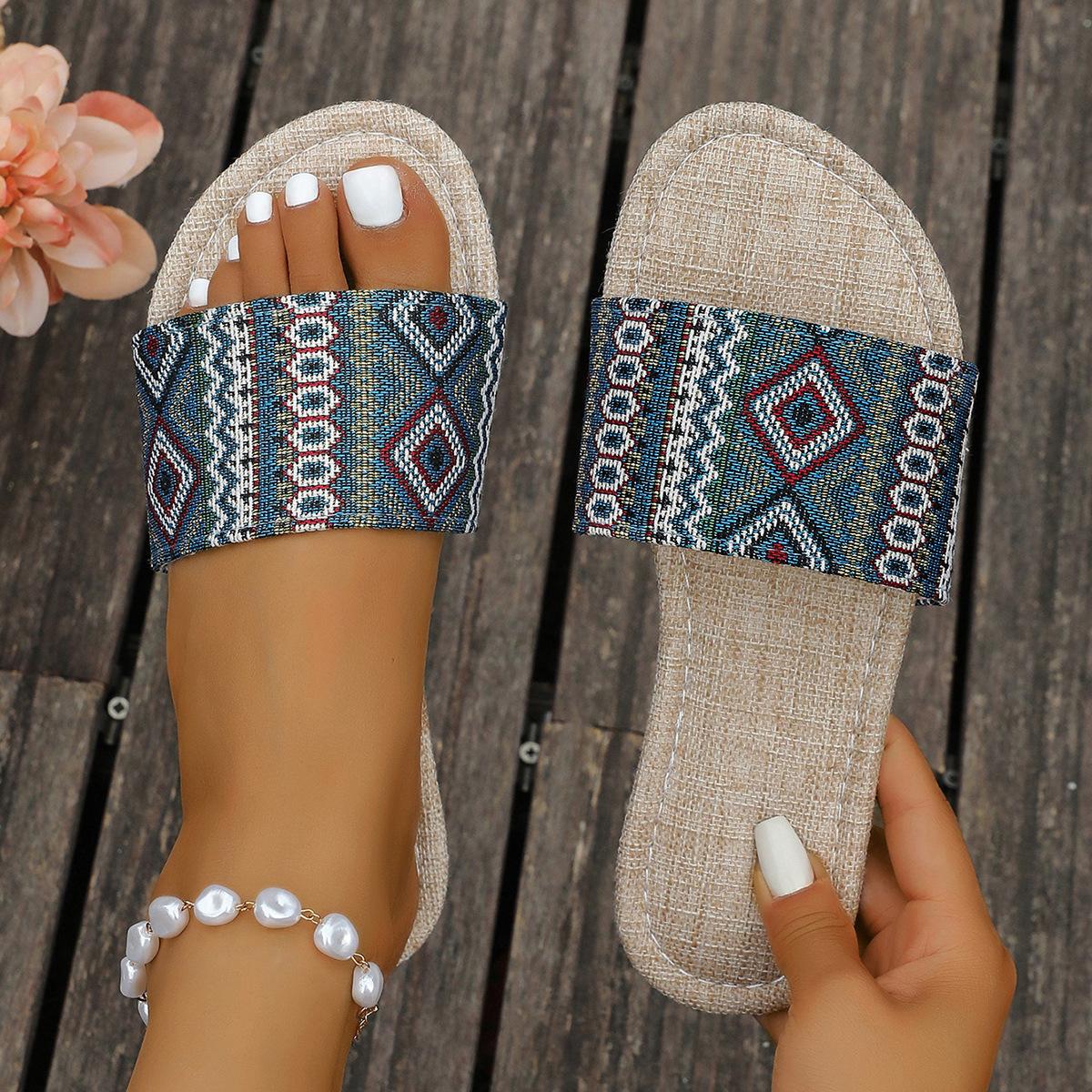 

Льняные тапочки мужские женские летние домашние для пары нескользящие дышащие влагоотводящие тихие на все сезоны 43