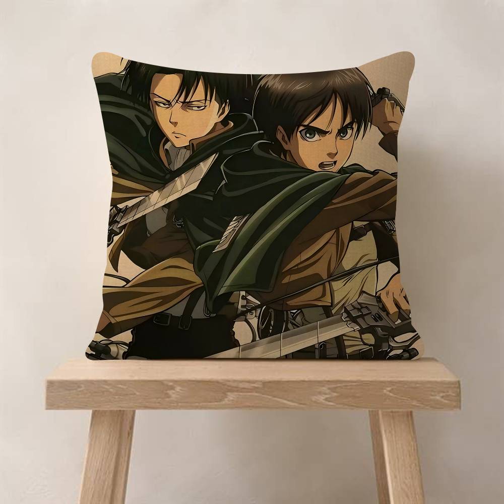 Vintage Anime AAttack On Titan Pillowcase Toon Gift Cushion Cover Bedroom Home Sofa Chair Seat Decor Pillow Case