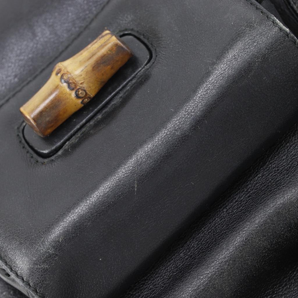 GUCCI Bamboo Backpack Daypack 003.2058.0016 black leather Women Used