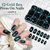 144Pcs Medium Short Square Press On Nails Medium Oval Fake Fingertips  for Holiday Party