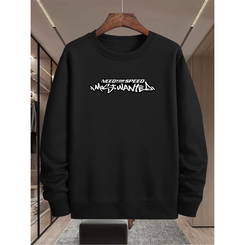 

Casual Crew Neck Sweatshirt, Lightweight Warm & Skin-Friendly for Weekend Errands XXL чорний