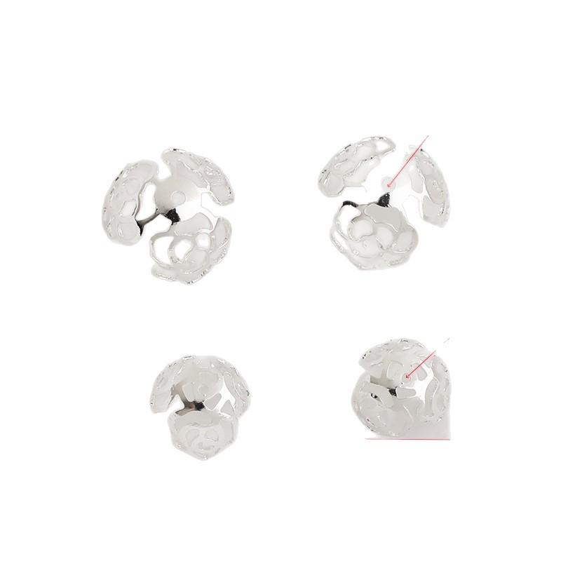 14K Gold Plated Colorfast Hollow Rose Petal Pearl Tray Cap for DIY Jewelry