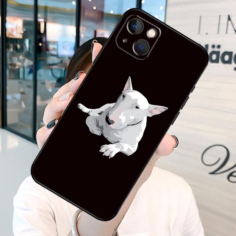 English Bull Terrier Dog Bumper Phone Case For iPhone 11 12 13 14 15 16 Pro X XR XS Max Plus Back Cover