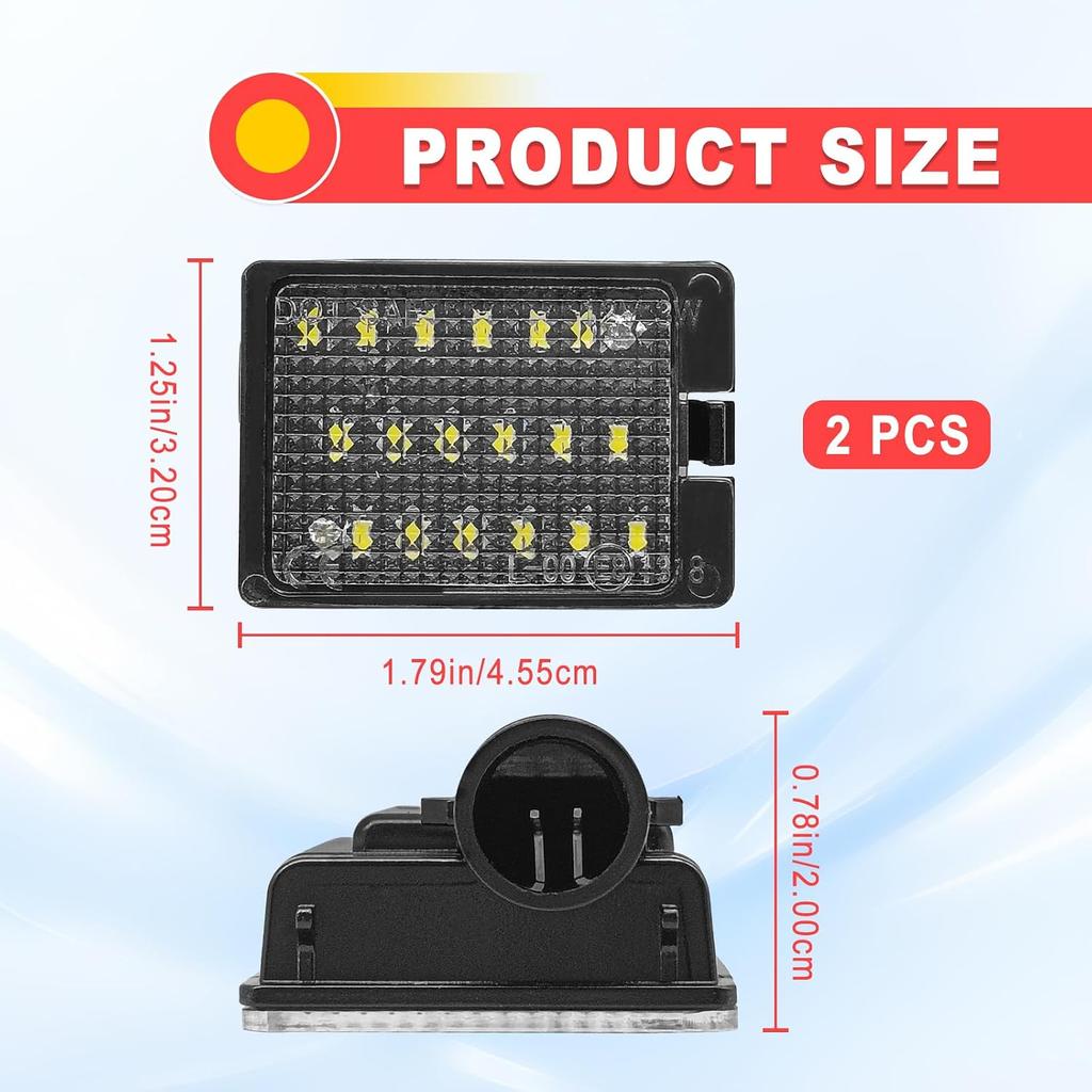 2PCS 6500K Cool White LED License Plate Lights Assembly Clear Lens Tag Lamps Direct Fit Rear Mounting Replacement for 2014-2022 Dodge Durango