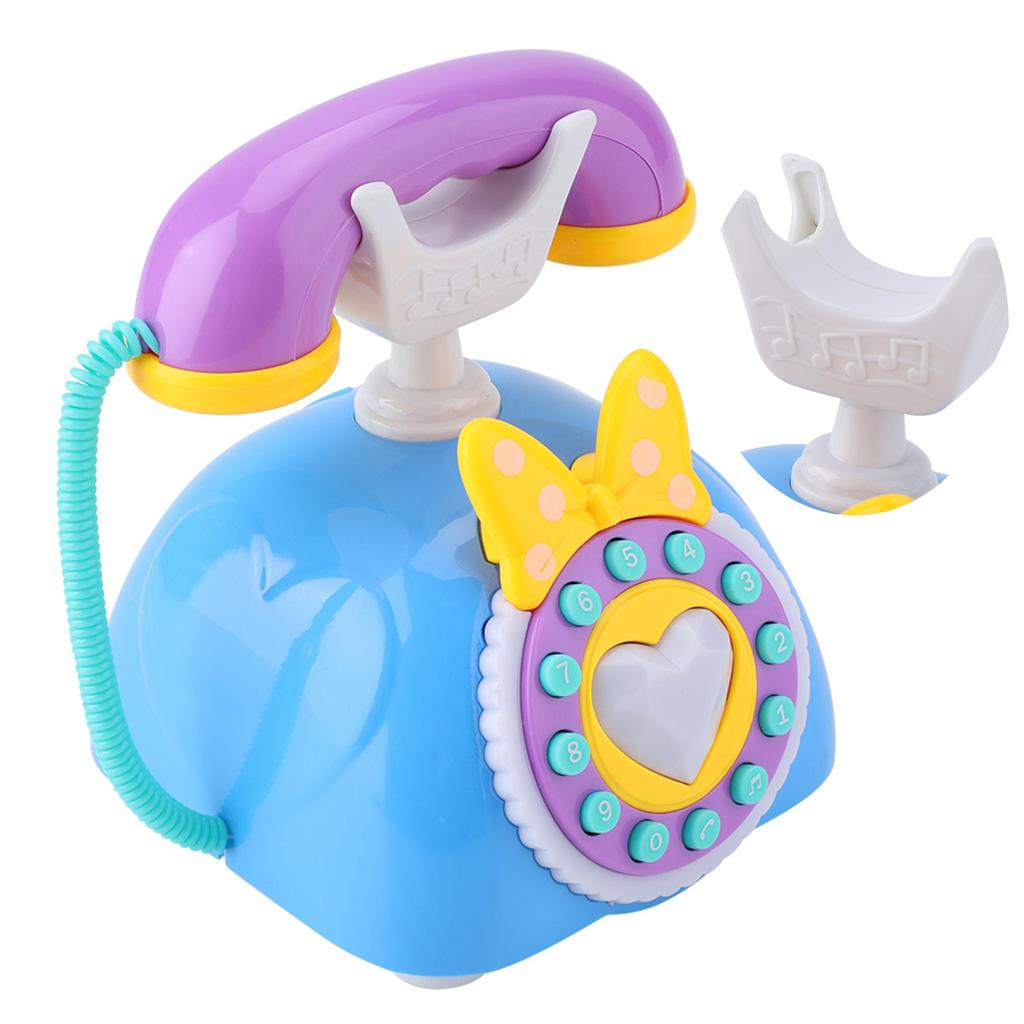 Bilingual Musical Telephone Baby Children Educational Development Toy Gift (Blue)