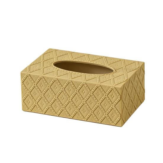Tissue Box, with Waterproof Wear-Resistant Surface, Diamond Embossed Texture Compact Paper Holder for Office Bedroom
