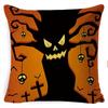 Halloween Pillow Pumpkin Little Witch Horror Cushion Linen Cushion Cover Holiday Party Pillow Cover Bed Backrest